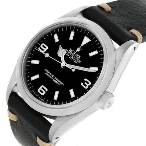 rolex explorer 14270 leather strap|rolex with nylon strap.